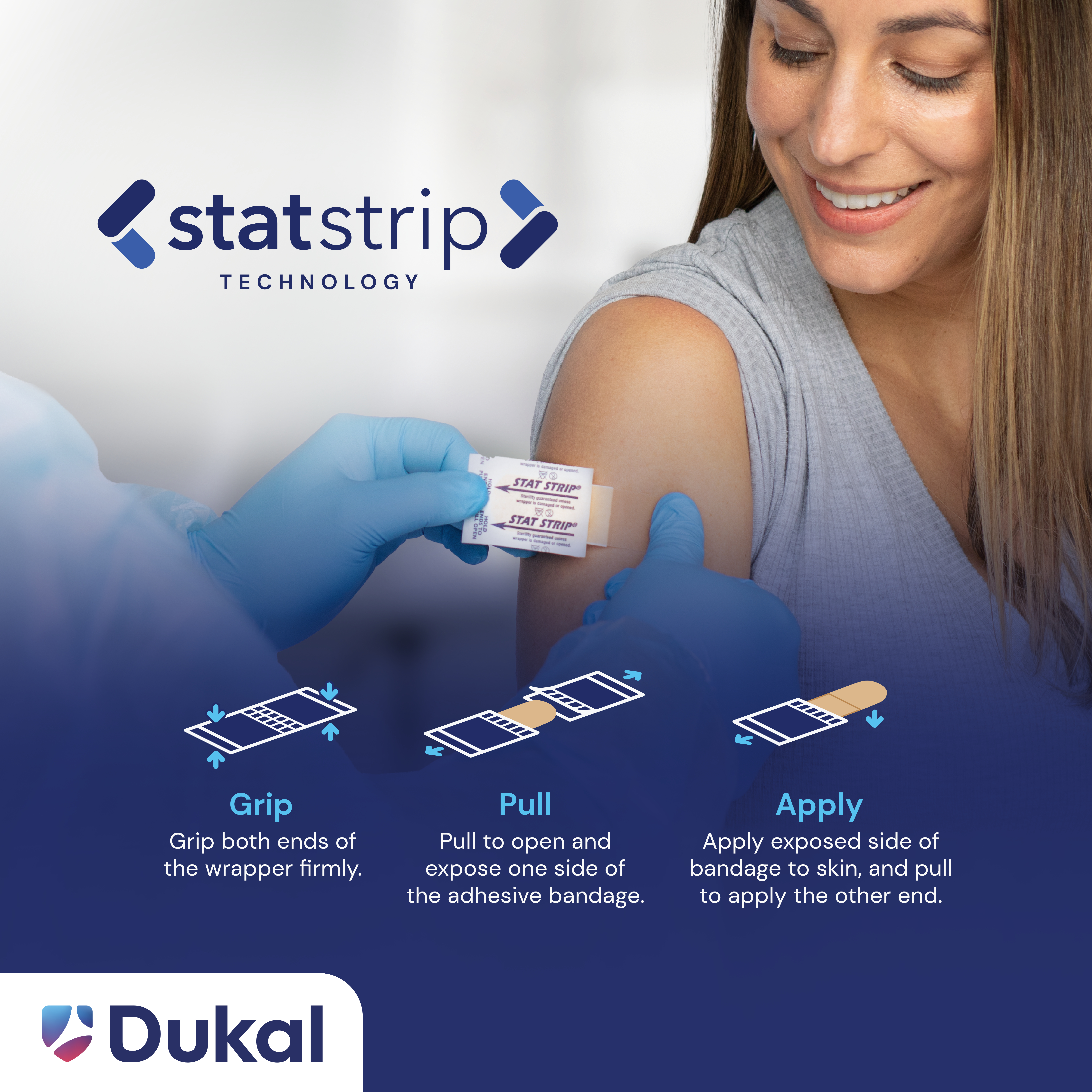 Sterile Design Series Glitter Adhesive Bandages with Stat Strip®, 3/4